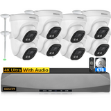 Laden Sie das Bild in den Galerie-Viewer, (130° Ultra Wide Angle &amp; 5.0MP PIR Detection ) Dome Audio Wireless Outdoor Security Camera System Wi-Fi Home Security System Video Surveillance