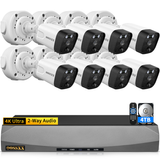 Cargar imagen en el visor de la galería, 4K White 8MP PoE Security Camera System-8Cams with 8CH NVR &amp; 4TB HDD (Metal accessories)