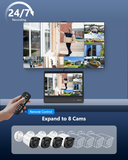 Cargar imagen en el visor de la galería, Sistema de cámaras de seguridad con cable y monitor (Full HD de 5 MP y gran angular de 122°) para exteriores, vigilancia doméstica, CCTV, equipo de video para exteriores e interiores (¡Disfruta de $10 de descuento al instante!)