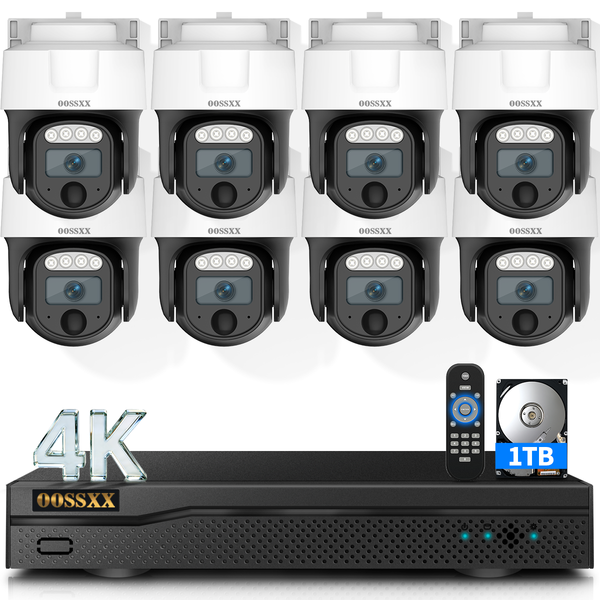 (4K PT Wide-Angle) Outdoor Wired Security Camera System Video Surveillance Cameras for Home Security Systems Camera DVR
