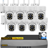 Load image into Gallery viewer, (2-Way Audio &amp; PTZ Camera) 5.0MP Outdoor Wireless PTZ Security Camera System 10-Channel Wi-Fi Security NVR System WiFi Security System Pan Indoor Video Surveillance NVR Set.