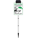 Load image into Gallery viewer, NO POOP Yard Warning Sign Solar Powered, Rechargeable LED Illuminated Aluminum Sign with Stake, Reflective Outside Sign Light Up For Houses