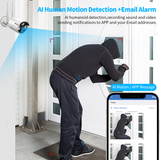 Load image into Gallery viewer, (Dual Antennas for Wi-Fi Enhanced) AI Human Detected 2K 3.0MP Wireless Security Camera System, Surveillance NVR Kits, 4Pcs Outdoor WiFi Security Cameras, with Audio, Night Vision