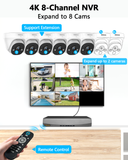 Load image into Gallery viewer, OOSSXX (4K Ultra &amp; 130°Wide-Angle Wired Outdoor Security Camera System Dome PoE IP Cameras for Video Surveillance 2-Way Audio 8MP Home Security Cameras Systems