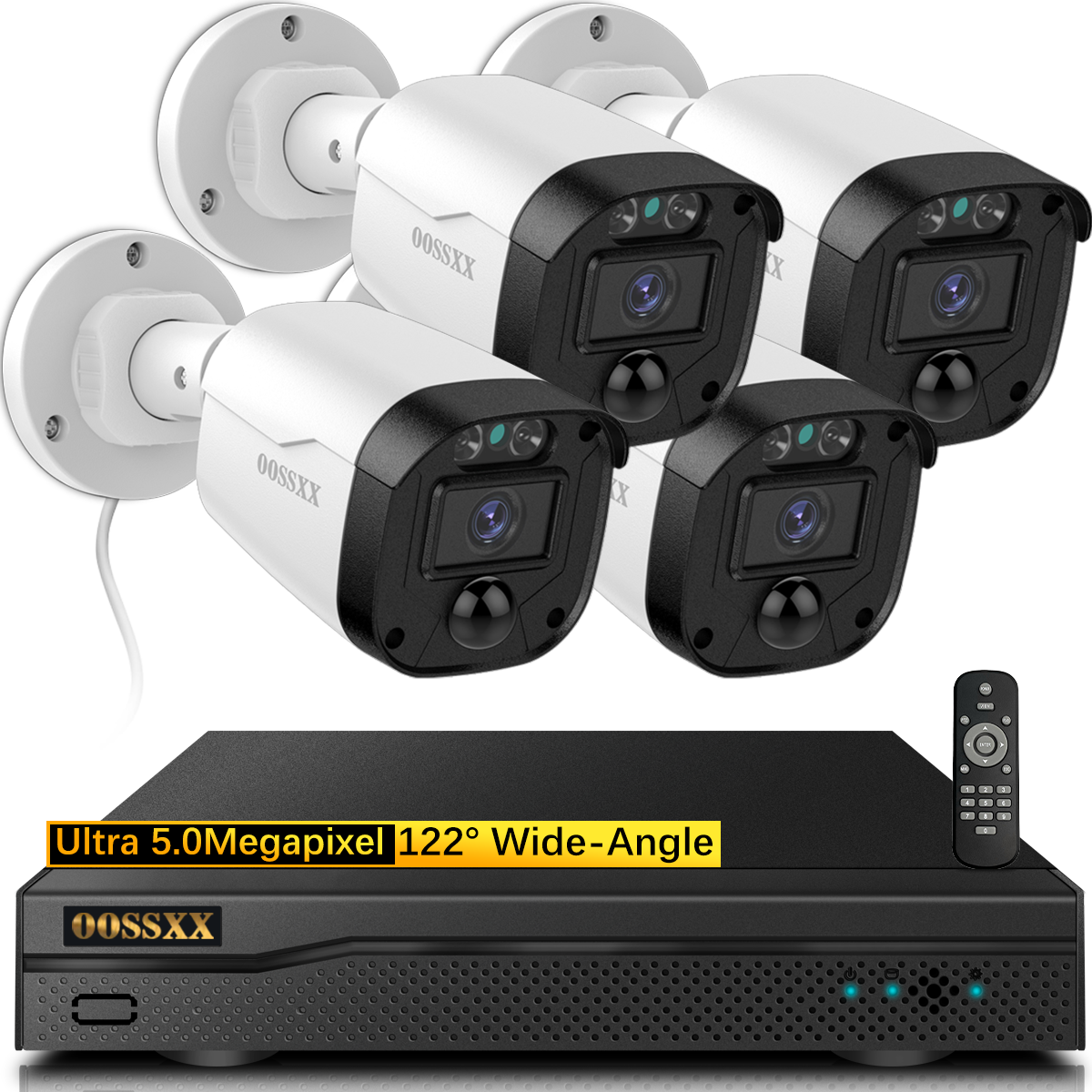 OOSSXX Full HD 5MP Definition Wired Security Camera System Outdoor Home Video Surveillance Cameras CCTV Camera Security System Outside Surveillance Video Indoor (Enjoy