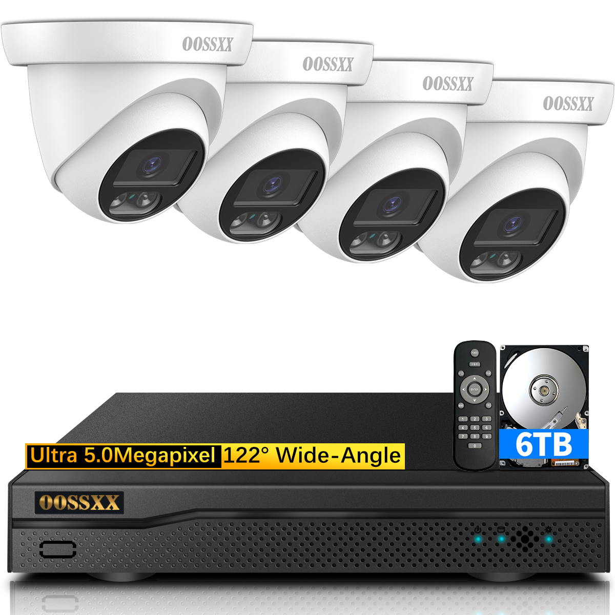 OOSSXX Definition Full HD) Outdoor Wired Security Camera System