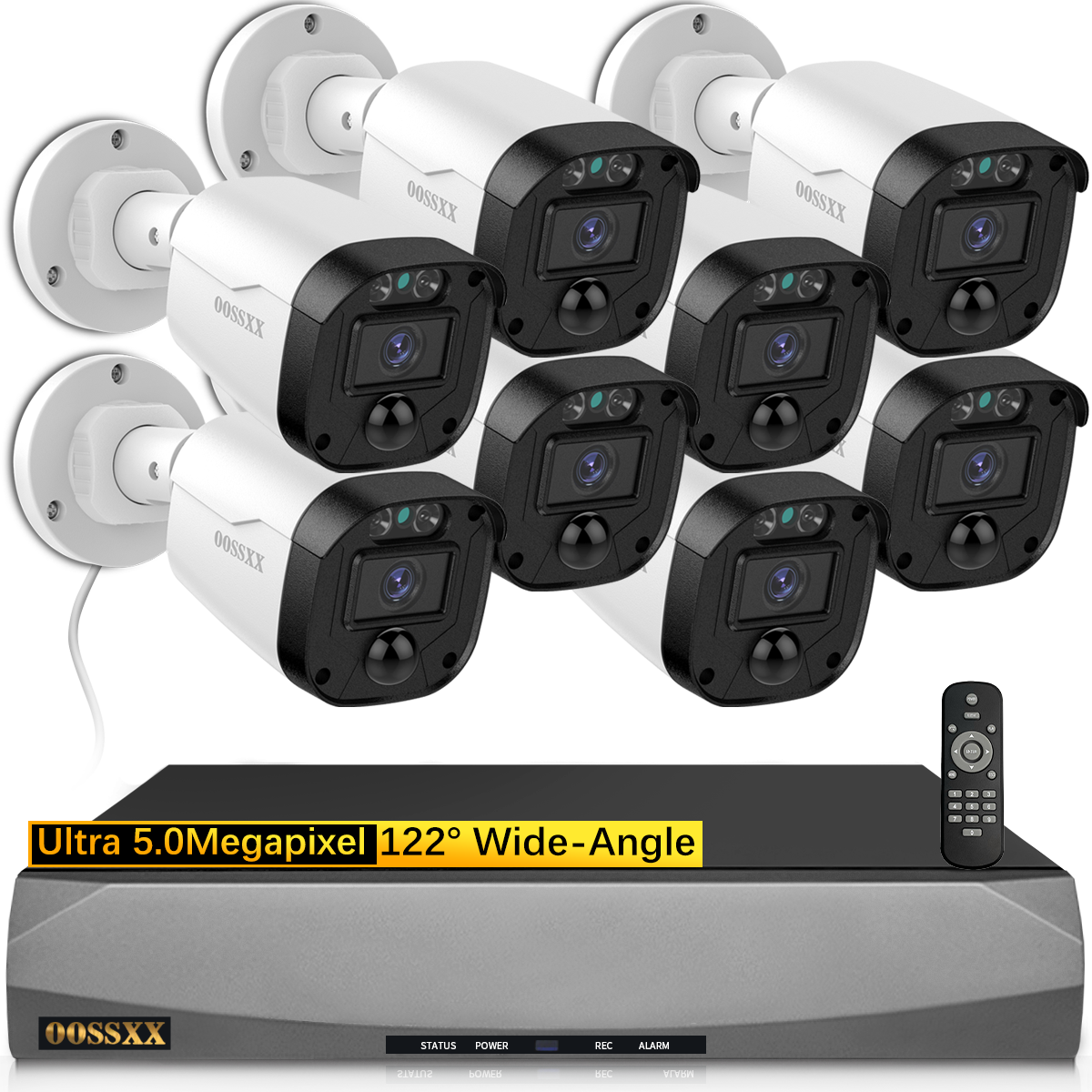 Full HD 5MP Definition) Wired Security Camera System Outdoor Home