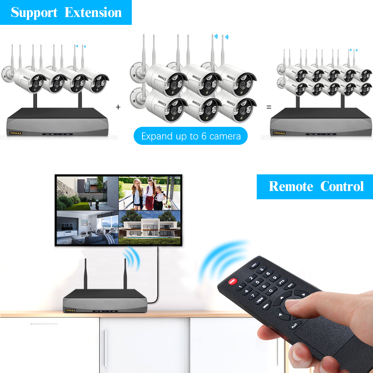 4pcs 3.0MP outdoors WiFi IP Cameras Kit Camera System – OOSSXX