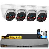 Load image into Gallery viewer, OOSSXX 4K 130° Ultra Wide-Angle 2-Way Audio 8MP Wired Dome PoE IP Cameras for Home Security Outdoor Camera System DVR Kits, Smart PIR Detection,DVR Kits