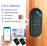 Load image into Gallery viewer, Smart Biometric Electronic Deadbolt, Keyless Entry Door Lock Front Door, Passcode, Touchscreen Keypad, Fingerprint, Card Bluetooth Door Lock, Support Wi-Fi Gateway &amp; Alexa
