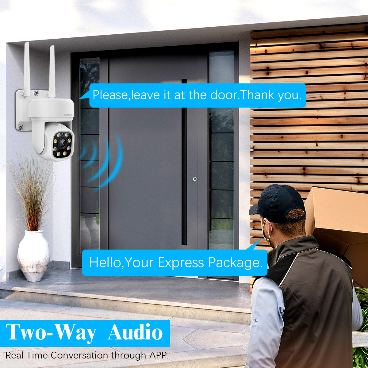 (2-Way Audio & PTZ Camera) 5MP Outdoor Wireless PTZ Security Camera Sy ...