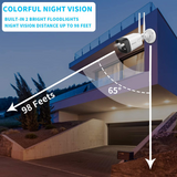 Laden Sie das Bild in den Galerie-Viewer, 3.0MP Home Surveillance Camera with Floodlights,OOSSXX Outdoor Wireless Security Camera Wi-Fi Camera Two-Way Audio