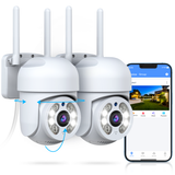 Cargar imagen en el visor de la galería, 2 pack PTZ outdoor wireless security camera system