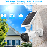 Laden Sie das Bild in den Galerie-Viewer, 2 Packs Solar Powered Outdoor 4.0MP Wireless Camera with Rechargeable Battery, WiFi Home Surveillance Camera