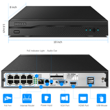 Load image into Gallery viewer, 8 Channel 4K/8.0 Megapixel 2-Way Audio AI Detected POE Network Recorder