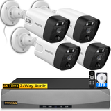 Load image into Gallery viewer, {4K/8.0 Megapixel &amp; 130° Ultra Wide-Angle} 2-Way Audio PoE Outdoor Home Security Camera System, 4 Wired Outdoor IP Cameras, 8-Channel NVR