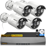 Load image into Gallery viewer, 5.0 Megapixel POE Home Security Video Surveillance Camera System, 4 pcs Wired Bullet IP Cameras Kit, 8-Channel NVR with 2TB Hard Drive, H.265+ Nigh Vision