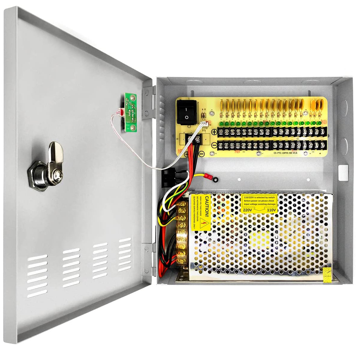 DC 12V 20A 18 Channel CCTV DC Distributed Power Box Supply Output AC ...