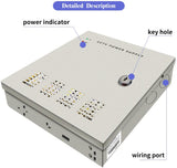 Laden Sie das Bild in den Galerie-Viewer, CCTV Power Supply 18 Channel Port Box,CCTV DC Distributed Power Box Supply Output AC to DC 12V 20A,AC Plug and Lock for Security Cameras, DVRs, IP Cameras, CCTV Cameras