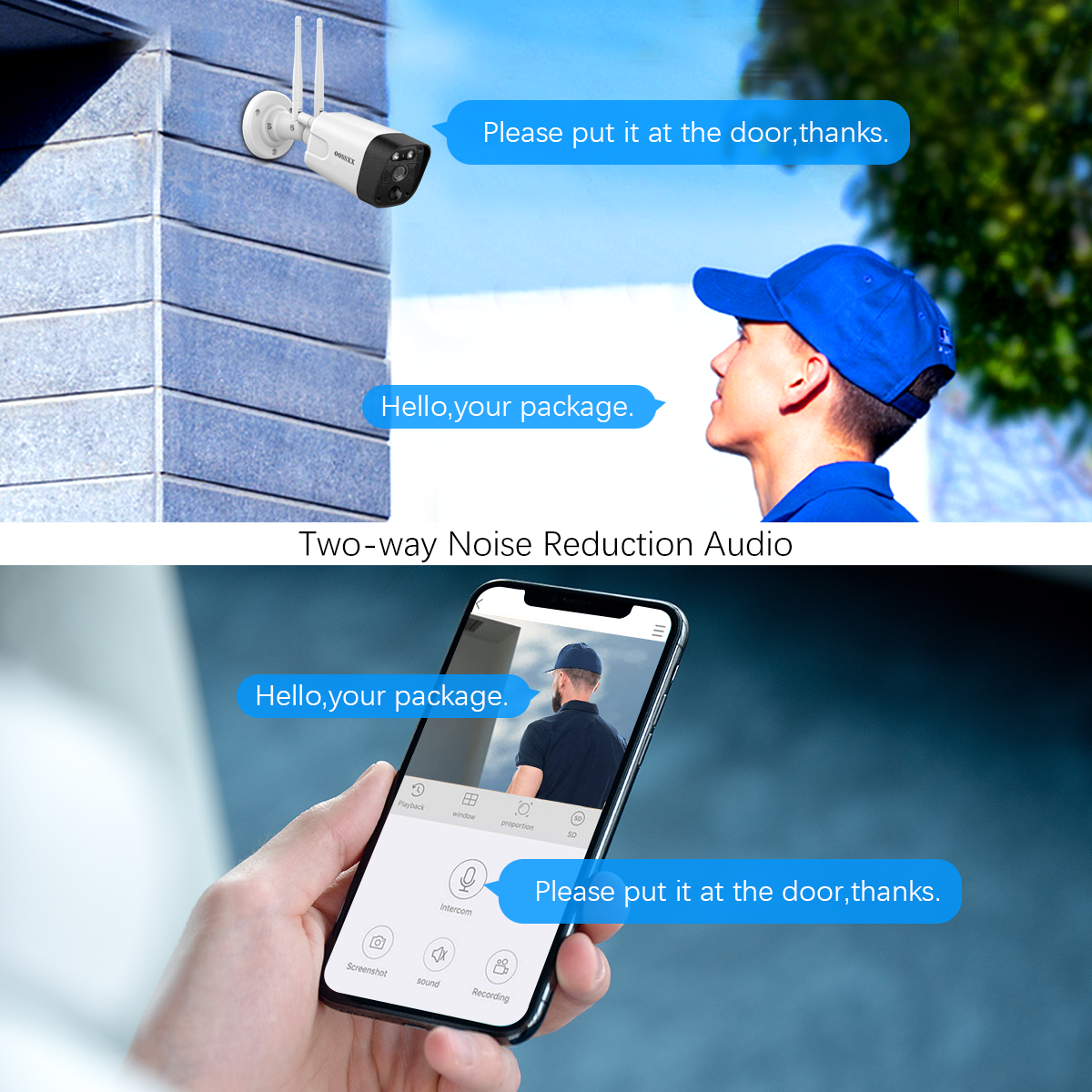 External Pir Camera 5.0MP PIR Detection 2-Way Audio Dual Antennas Security Wireless Camera ...