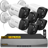 Load image into Gallery viewer, {4K/8.0 Megapixel &amp; 130° Ultra Wide-Angle} 2-Way Audio PoE Outdoor Home Security Camera System, Wired Outdoor Surveillance IP Cameras System