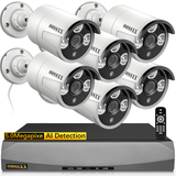 Load image into Gallery viewer, 5.0 Megapixel POE Home Security Video Surveillance Camera System, 6 pcs Wired Bullet IP Cameras Kit, 8-Channel NVR, H.265+ Nigh Vision