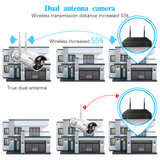 Laden Sie das Bild in den Galerie-Viewer, Wireless Waterproof Security Surveillance Camera System, 8ch HD NVR Recorder, 4pcs 3.0MP outdoors WiFi IP Cameras Kit with 2TB Hard